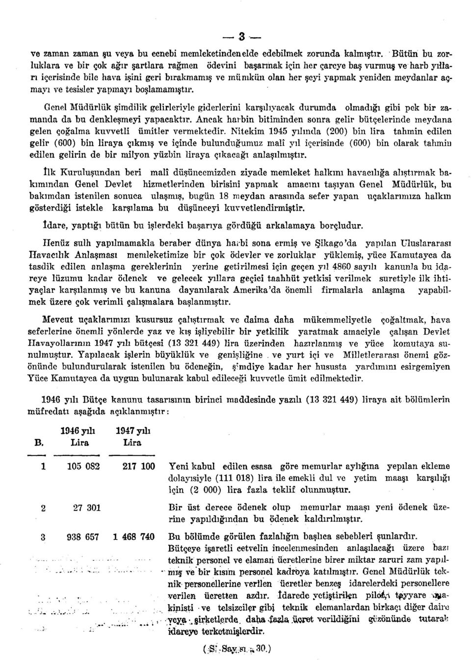 meydanlar açmayı ve tesisler yapmayı boşlamamıştır. Genel Müdürlük şimdilik gelirleriyle giderlerini karşılıyacak durumda olmadığı gibi pek bir zamanda da bu denkleşmeyi yapacaktır.