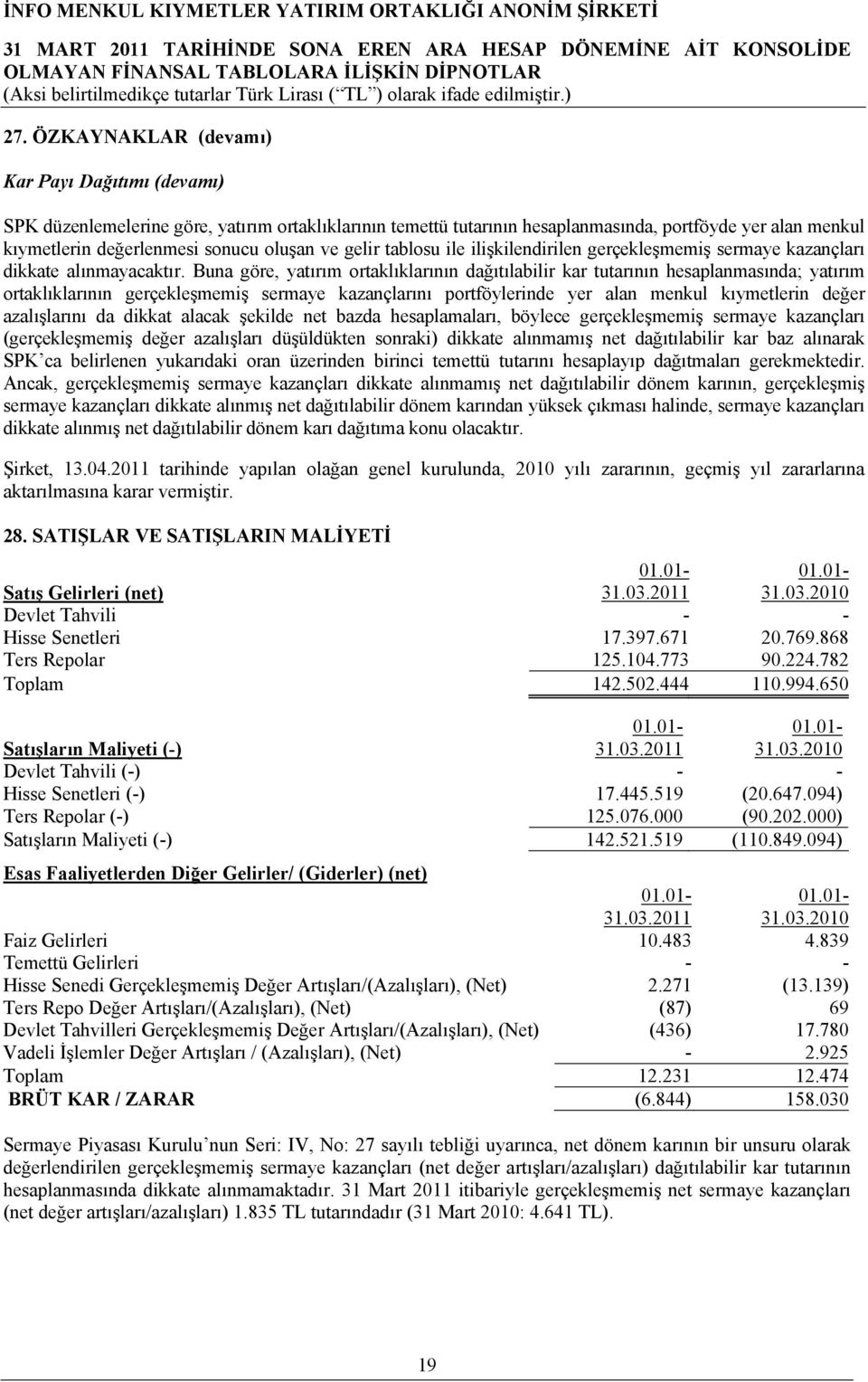 Buna göre, yatırım ortaklıklarının dağıtılabilir kar tutarının hesaplanmasında; yatırım ortaklıklarının gerçekleşmemiş sermaye kazançlarını portföylerinde yer alan menkul kıymetlerin değer