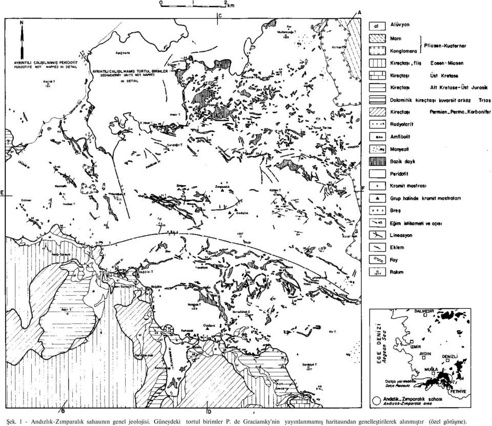 Güneydeki tortul birimler P.