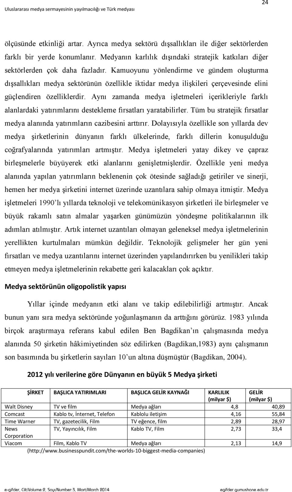 Kamuoyunu yönlendirme ve gündem oluģturma dıģsallıkları medya sektörünün özellikle iktidar medya iliģkileri çerçevesinde elini güçlendiren özelliklerdir.