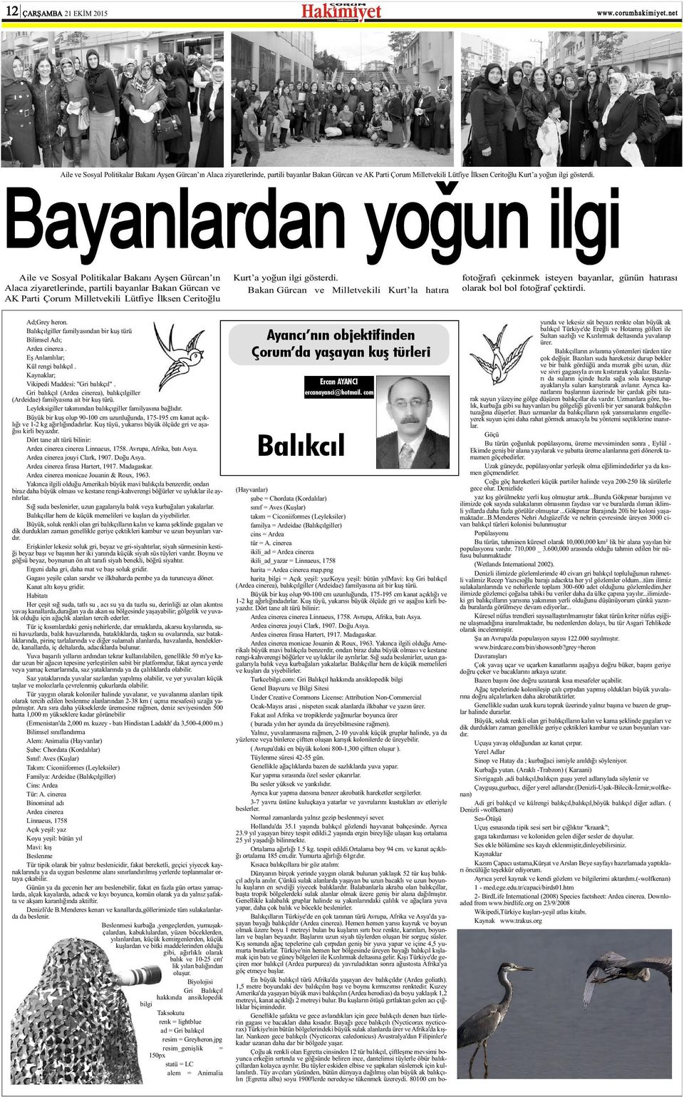 Bayanlardan yoðun ilgi Aile ve Sosyal Politikalar Bakaný Ayþen Gürcan ýn Alaca ziyaretlerinde, partili bayanlar Bakan Gürcan ve AK Parti Çorum Milletvekili Lütfiye Ýlksen Ceritoðlu Kurt a yoðun ilgi