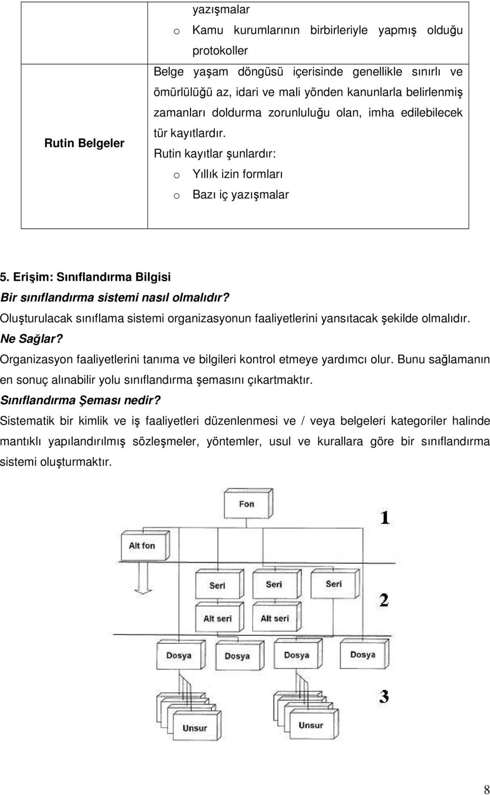 Erişim: Sınıflandırma Bilgisi Bir sınıflandırma sistemi nasıl olmalıdır? Oluşturulacak sınıflama sistemi organizasyonun faaliyetlerini yansıtacak şekilde olmalıdır. Ne Sağlar?