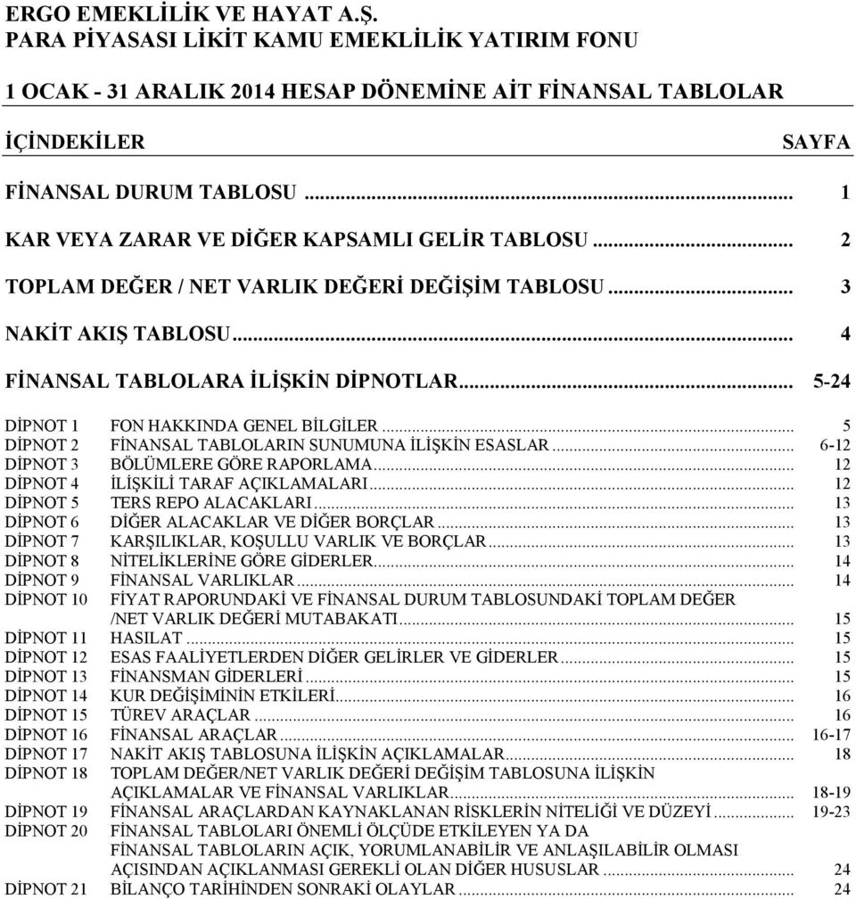 .. 12 DİPNOT 4 İLİŞKİLİ TARAF AÇIKLAMALARI... 12 DİPNOT 5 TERS REPO ALACAKLARI... 13 DİPNOT 6 DİĞER ALACAKLAR VE DİĞER BORÇLAR... 13 DİPNOT 7 KARŞILIKLAR, KOŞULLU VARLIK VE BORÇLAR.