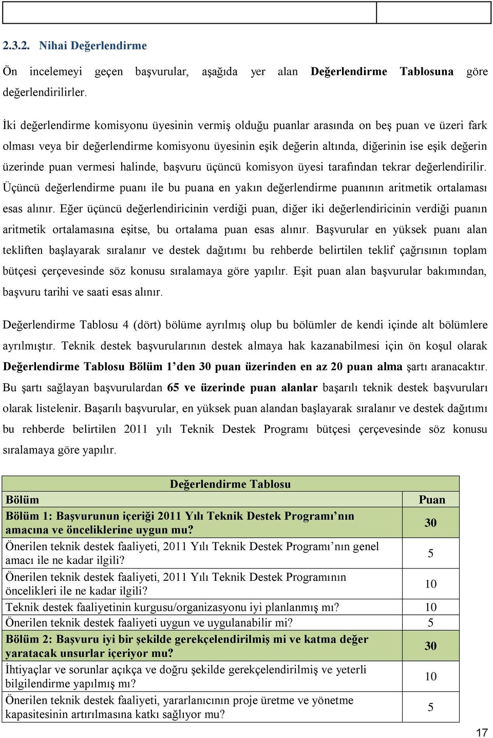 üzerinde puan vermesi halinde, başvuru üçüncü komisyon üyesi tarafından tekrar değerlendirilir.