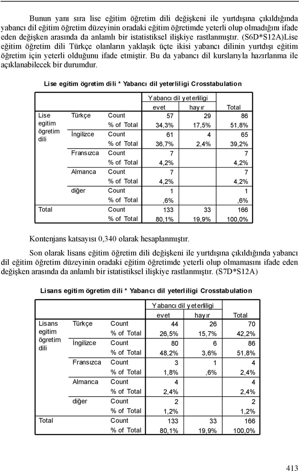 u da yabancı dil kurslarıyla hazırlanma ile açıklanabilecek bir durumdur.