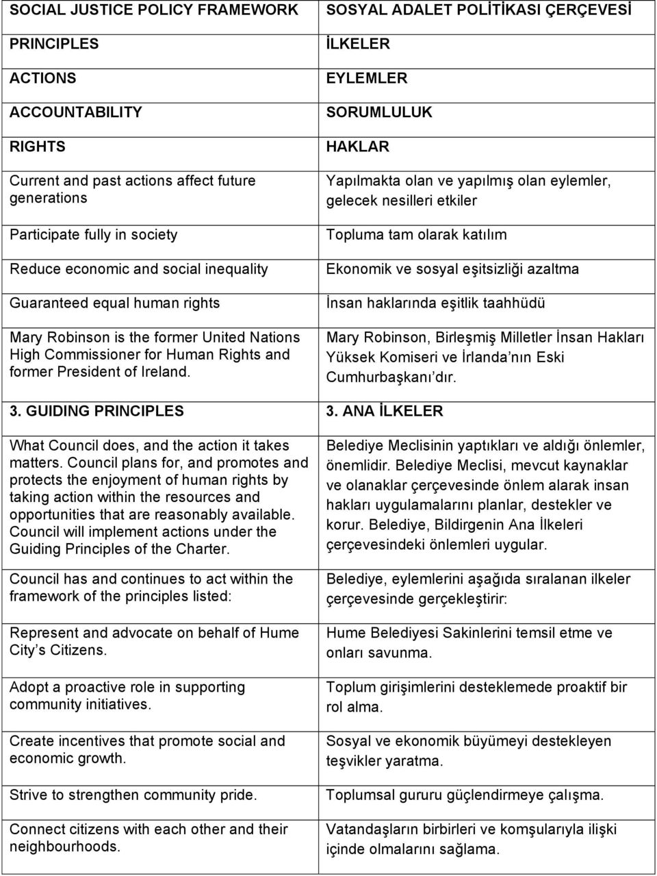 SOSYAL ADALET POLİTİKASI ÇERÇEVESİ İLKELER EYLEMLER SORUMLULUK HAKLAR Yapılmakta olan ve yapılmış olan eylemler, gelecek nesilleri etkiler Topluma tam olarak katılım Ekonomik ve sosyal eşitsizliği