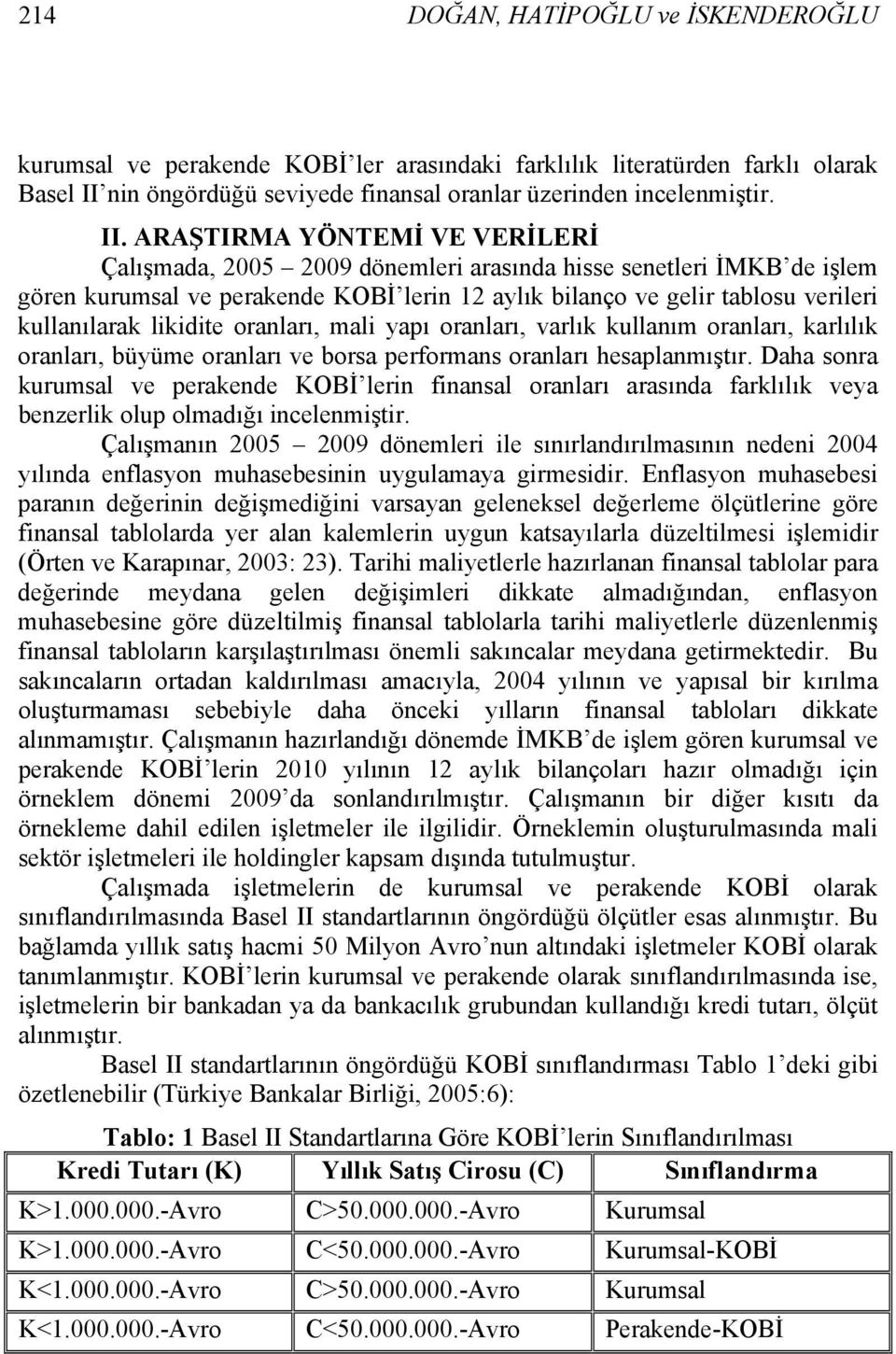 ARAŞTIRMA YÖNTEMİ VE VERİLERİ Çalışmada, 2005 2009 dönemleri arasında hisse senetleri İMKB de işlem gören kurumsal ve perakende KOBİ lerin 12 aylık bilanço ve gelir tablosu verileri kullanılarak