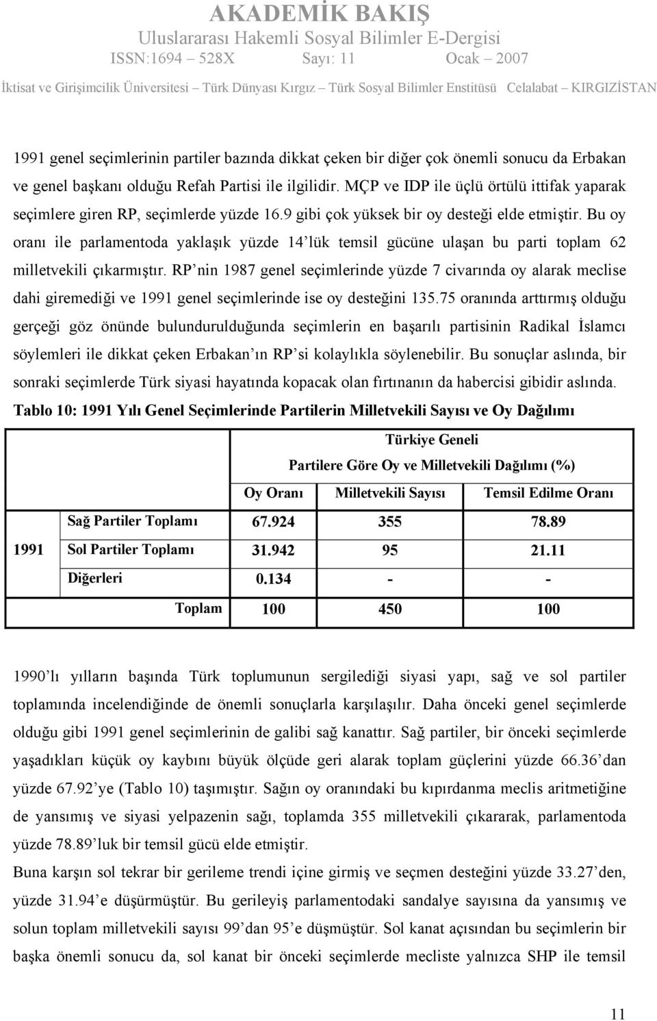 Bu oy oranı ile parlamentoda yaklaşık yüzde 14 lük temsil gücüne ulaşan bu parti toplam 62 milletvekili çıkarmıştır.