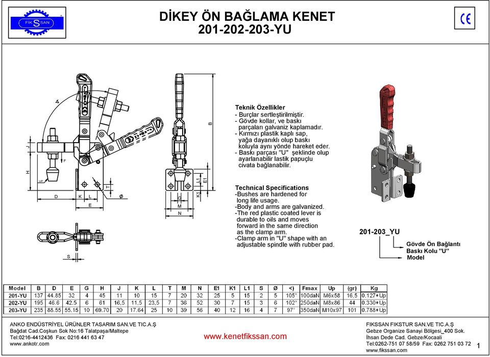 papuçlu civata bağlanabilir.