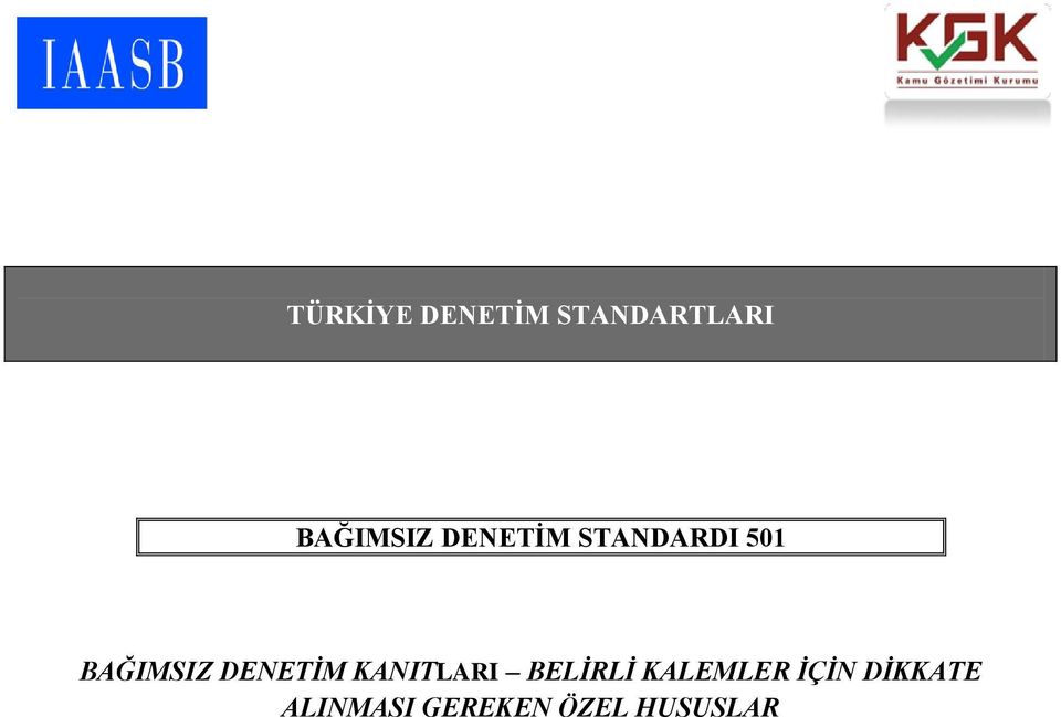 BAĞIMSIZ DENETİM KANITLARI BELİRLİ