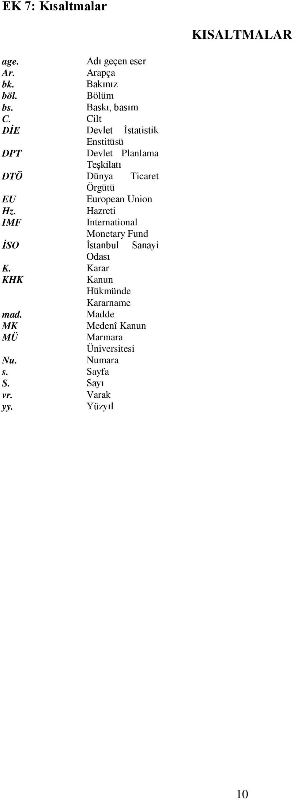 Union Hz. Hazreti IMF International Monetary Fund İSO İstanbul Sanayi Odası K.