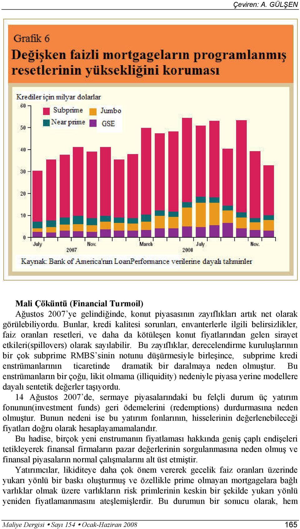 Bu zayıflıklar, derecelendirme kuruluşlarının bir çok subprime RMBS sinin notunu düşürmesiyle birleşince, subprime kredi enstrümanlarının ticaretinde dramatik bir daralmaya neden olmuştur.