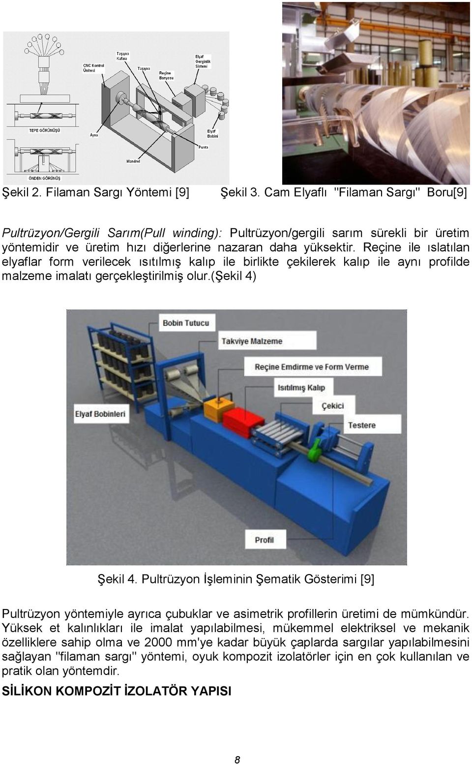 Reçine ile ıslatılan elyaflar form verilecek ısıtılmış kalıp ile birlikte çekilerek kalıp ile aynı profilde malzeme imalatı gerçekleştirilmiş olur.(şekil 4) Şekil 4.