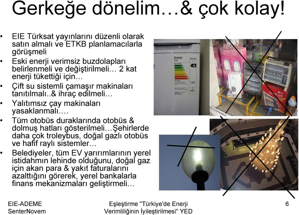 enerji tükettiği için Çift su sistemli çamaşır makinaları tanıtılmalı..& ihraç edilmeli Yalıtımsız çay makinaları yasaklanmalı.