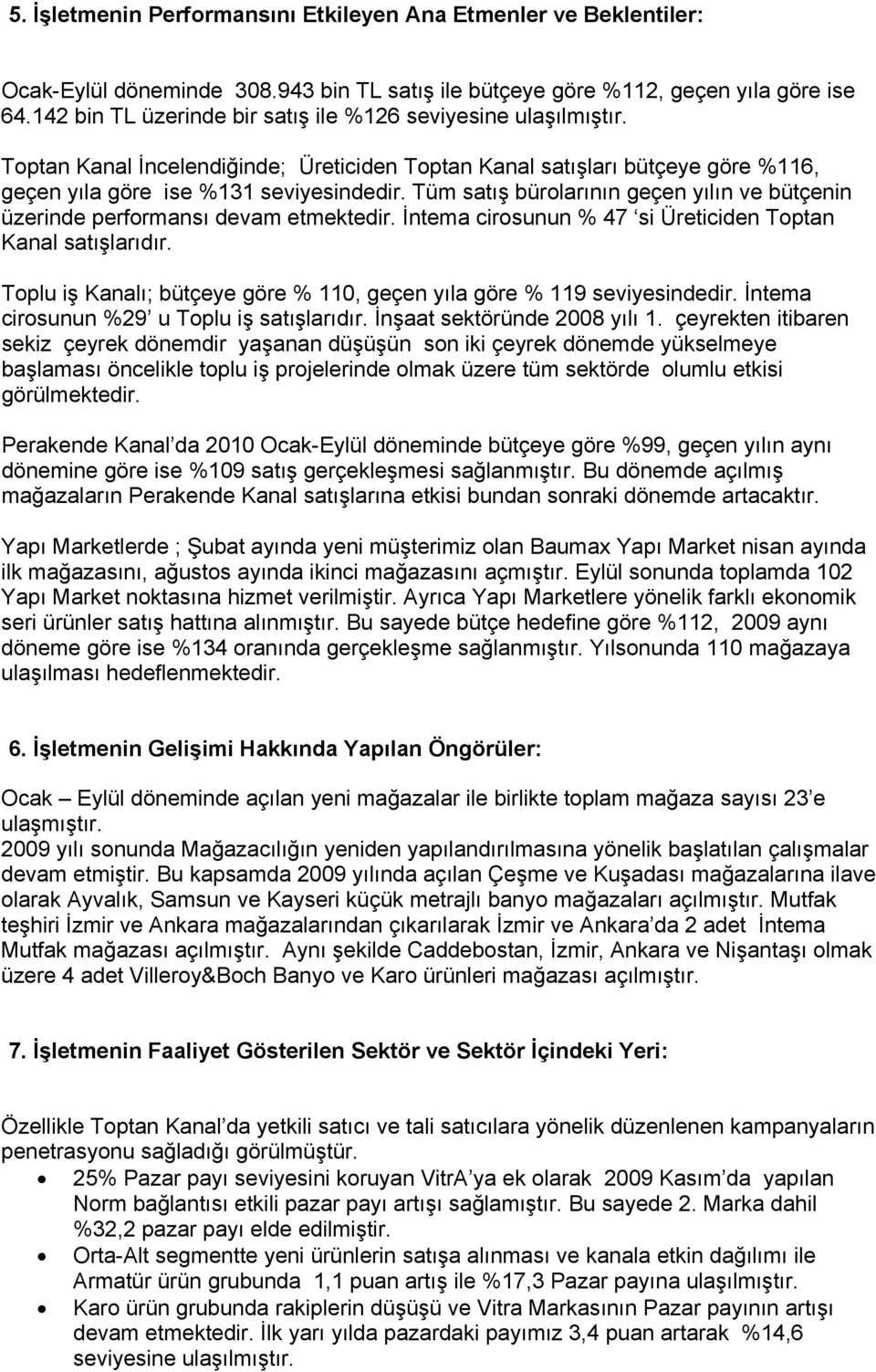 Tüm satış bürolarının geçen yılın ve bütçenin üzerinde performansı devam etmektedir. İntema cirosunun % 47 si Üreticiden Toptan Kanal satışlarıdır.