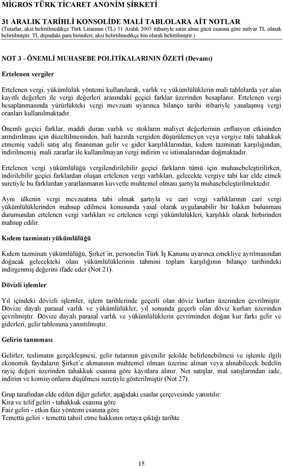 Ertelenen vergi hesaplanmasında yürürlükteki vergi mevzuatı uyarınca bilanço tarihi itibariyle yasalaşmış vergi oranları kullanılmaktadır.