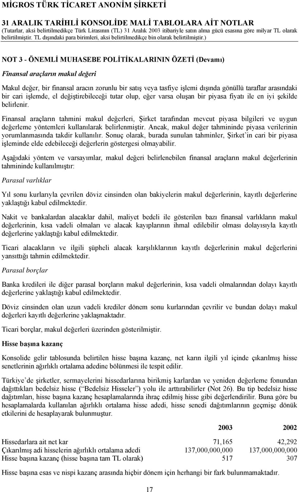 Finansal araçların tahmini makul değerleri, Şirket tarafından mevcut piyasa bilgileri ve uygun değerleme yöntemleri kullanılarak belirlenmiştir.