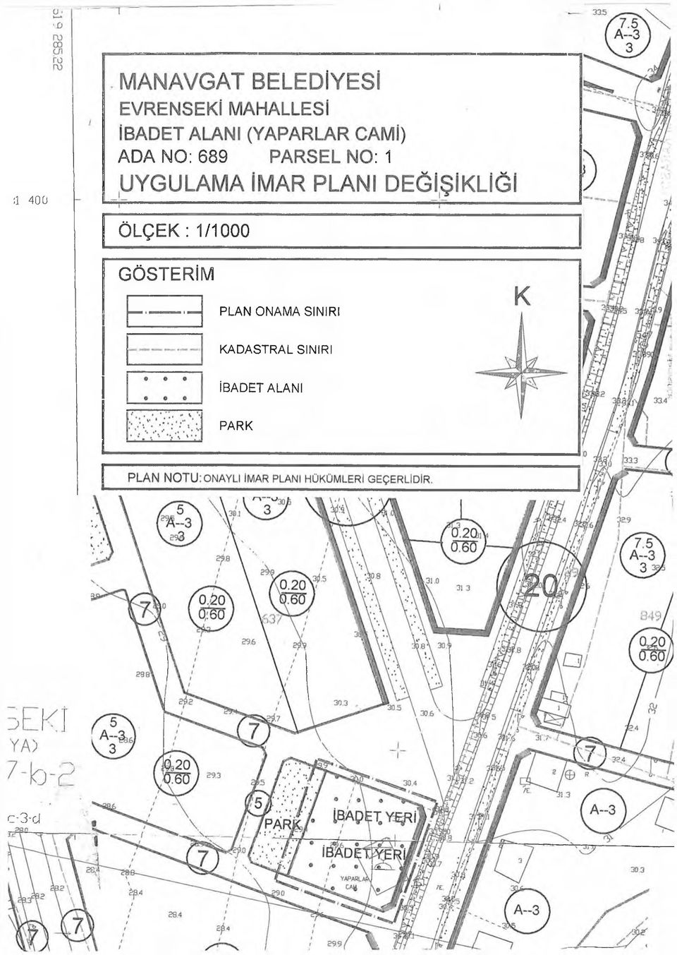 PLAN ONAMA SINIRI KADASTRAL