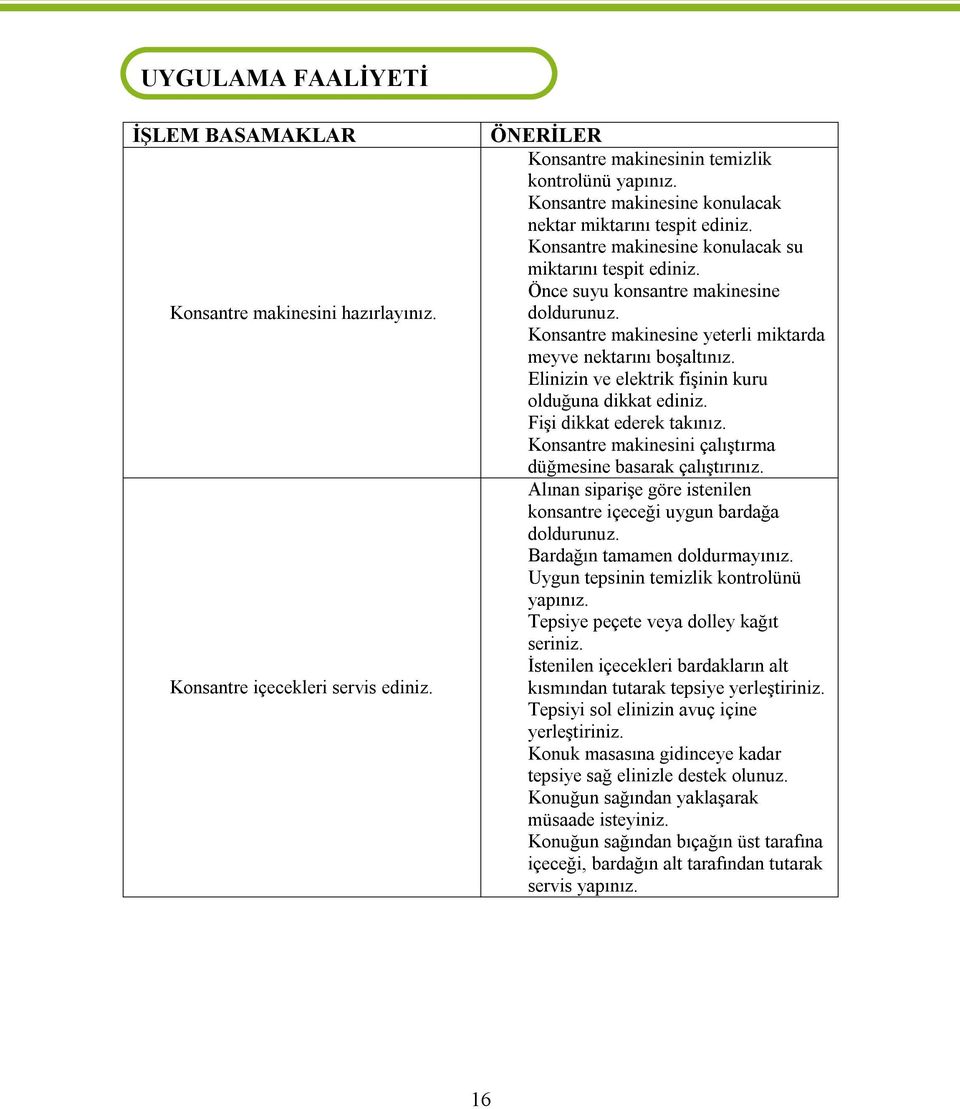 Konsantre makinesine yeterli miktarda meyve nektarını boşaltınız. Elinizin ve elektrik fişinin kuru olduğuna dikkat ediniz. Fişi dikkat ederek takınız.