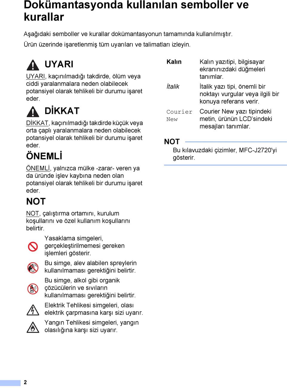 DİKKAT DİKKAT, kaçınılmadığı takdirde küçük veya orta çaplı yaralanmalara neden olabilecek potansiyel olarak tehlikeli bir durumu işaret eder.