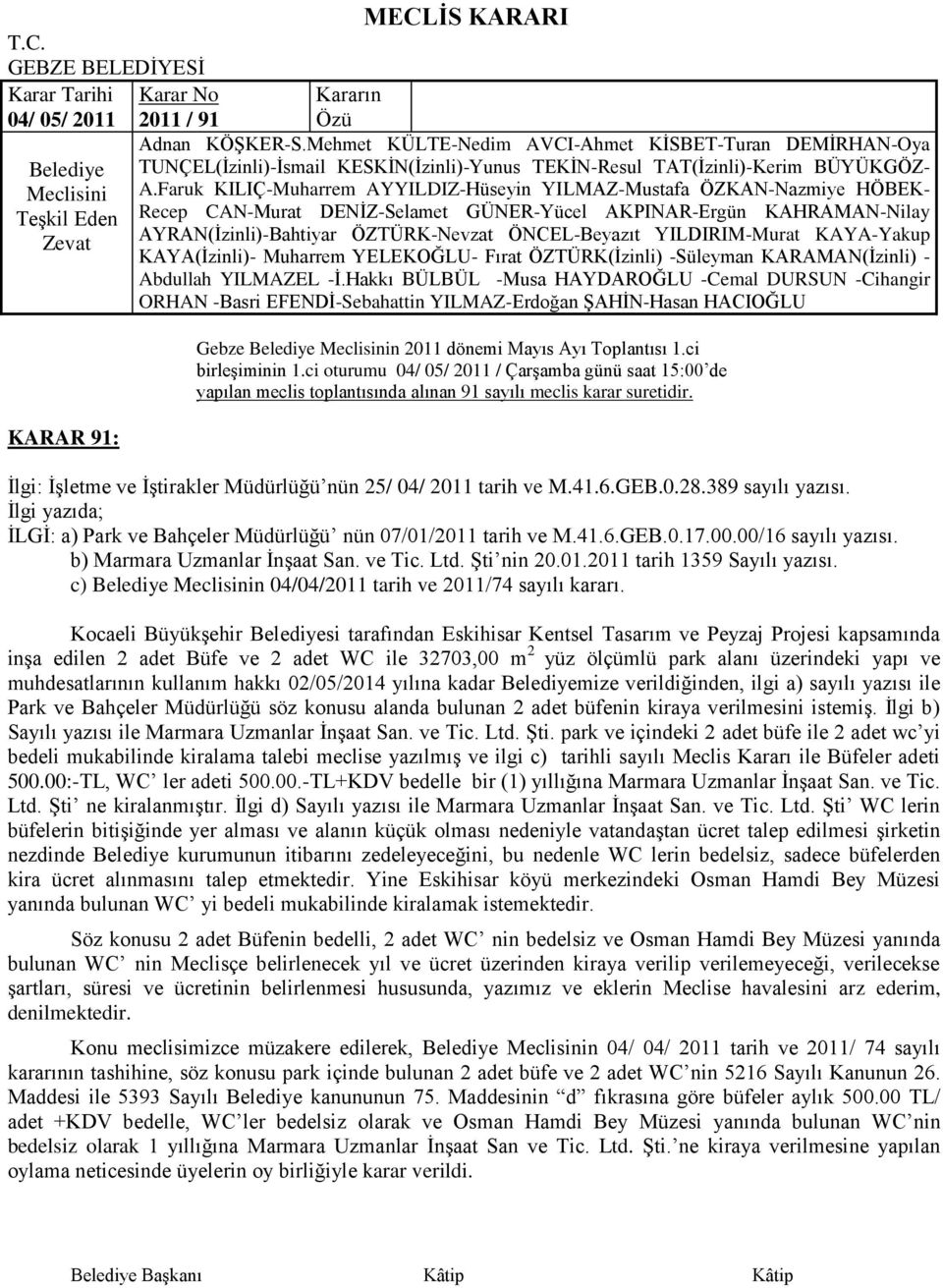 -Süleyman KARAMAN(Ġzinli) - Gebze n 2011 dönemi Mayıs Ayı Toplantısı 1.ci birleģiminin 1.