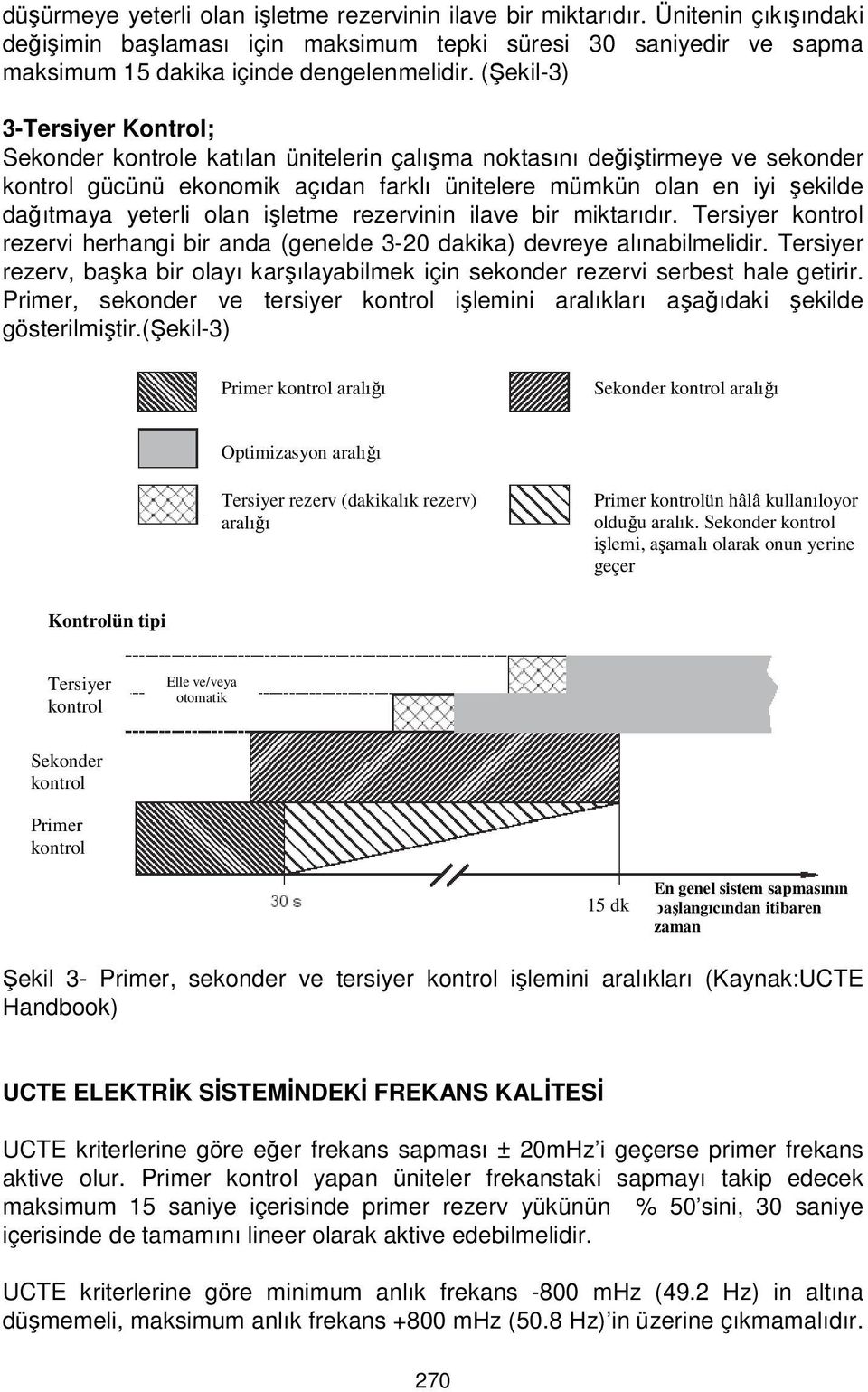 yeterli olan işletme rezervinin ilave bir miktarıdır. Tersiyer kontrol rezervi herhangi bir anda (genelde 3-20 dakika) devreye alınabilmelidir.