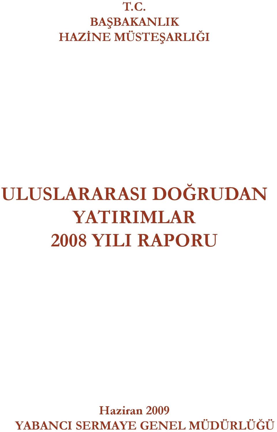 DOĞRUDAN YATIRIMLAR 2008 YILI