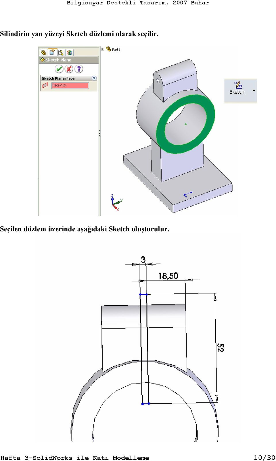 Seçilen düzlem üzerinde a$a0'daki