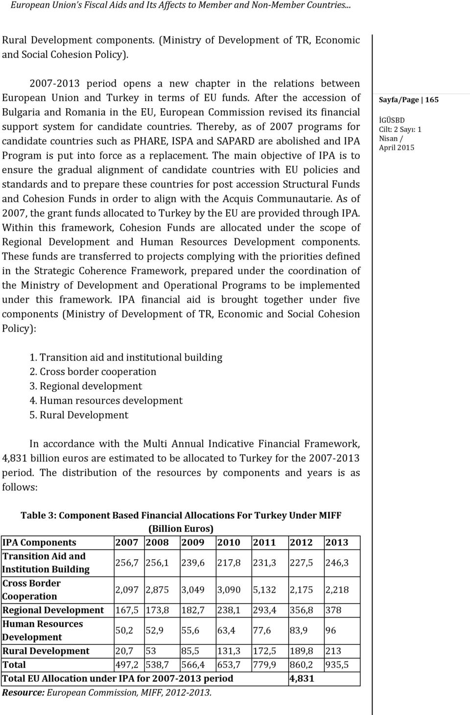 After the accession of Bulgaria and Romania in the EU, European Commission revised its financial support system for candidate countries.