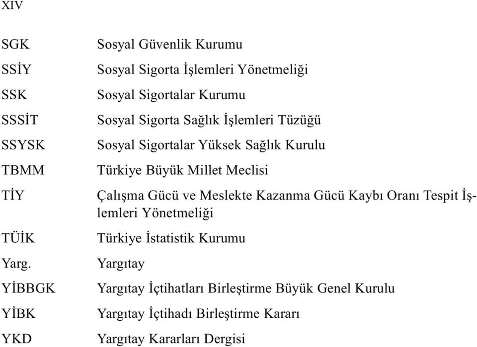 Sağlık İşlemleri Tüzüğü Sosyal Sigortalar Yüksek Sağlık Kurulu Türkiye Büyük Millet Meclisi Çalışma Gücü ve Meslekte