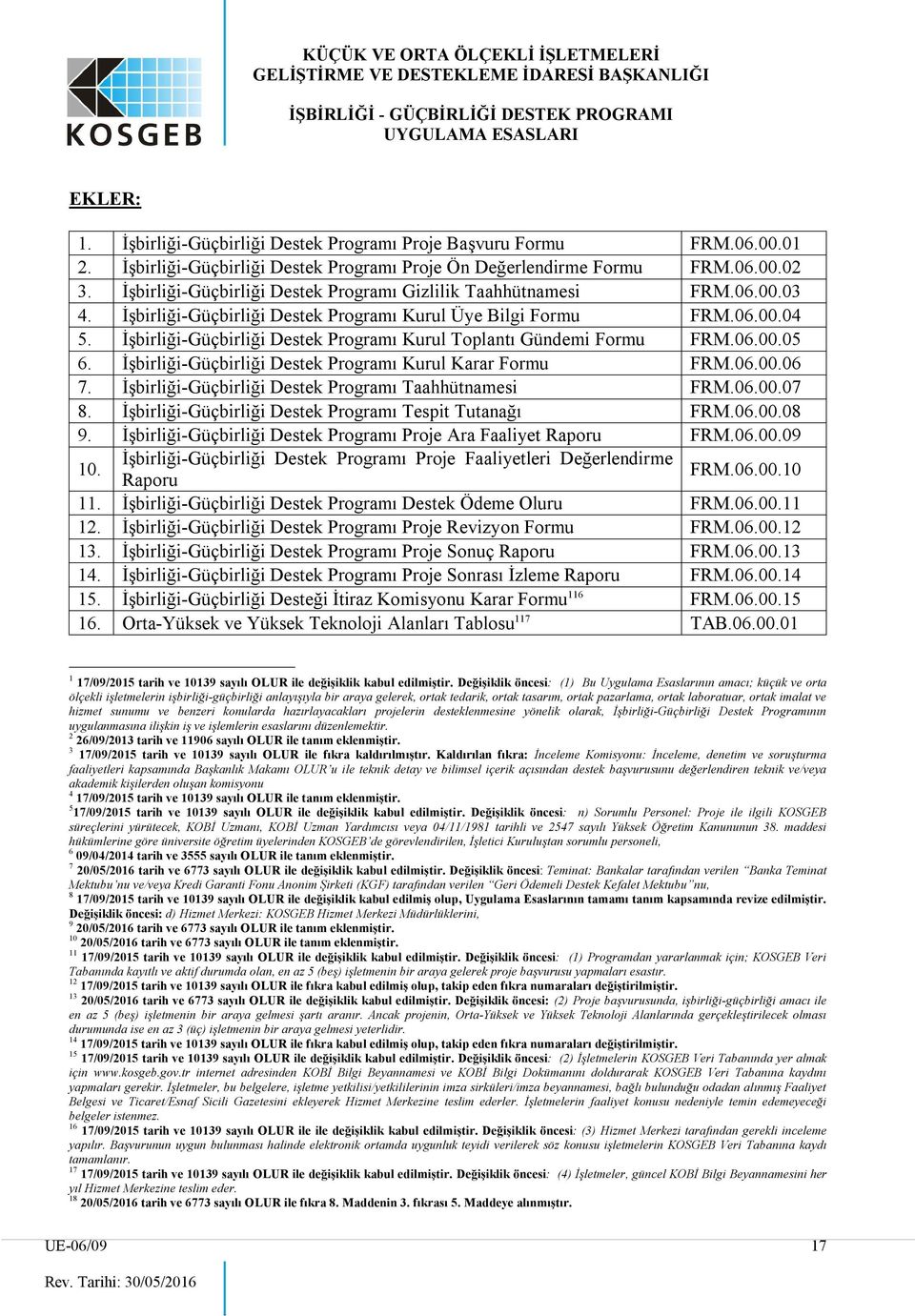 İşbirliği-Güçbirliği Destek Programı Kurul Toplantı Gündemi Formu FRM.06.00.05 6. İşbirliği-Güçbirliği Destek Programı Kurul Karar Formu FRM.06.00.06 7.