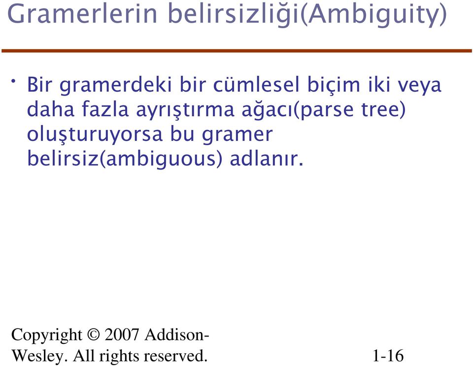 ağacı(parse tree) oluşturuyorsa bu gramer