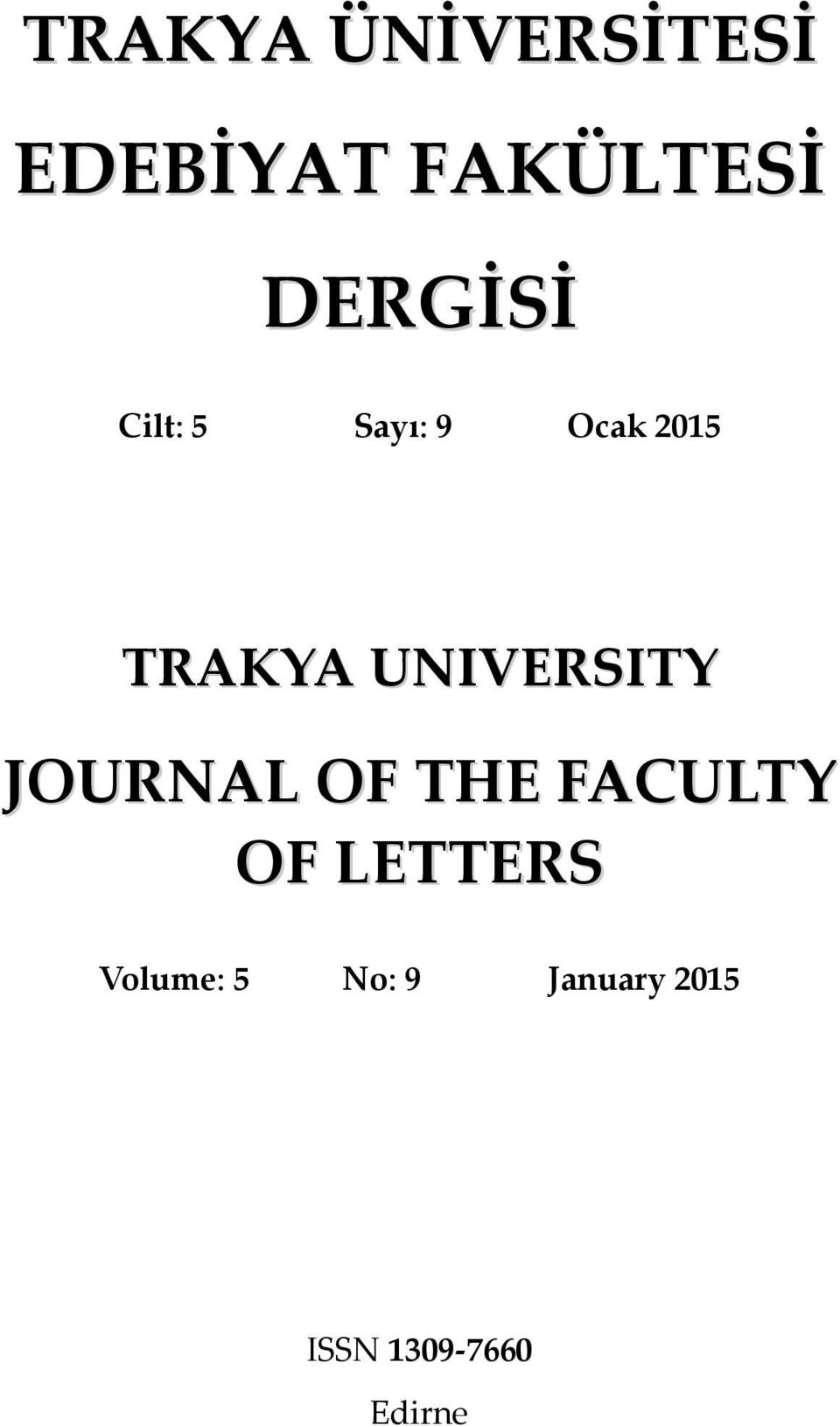 UNIVERSITY JOURNAL OF THE FACULTY OF