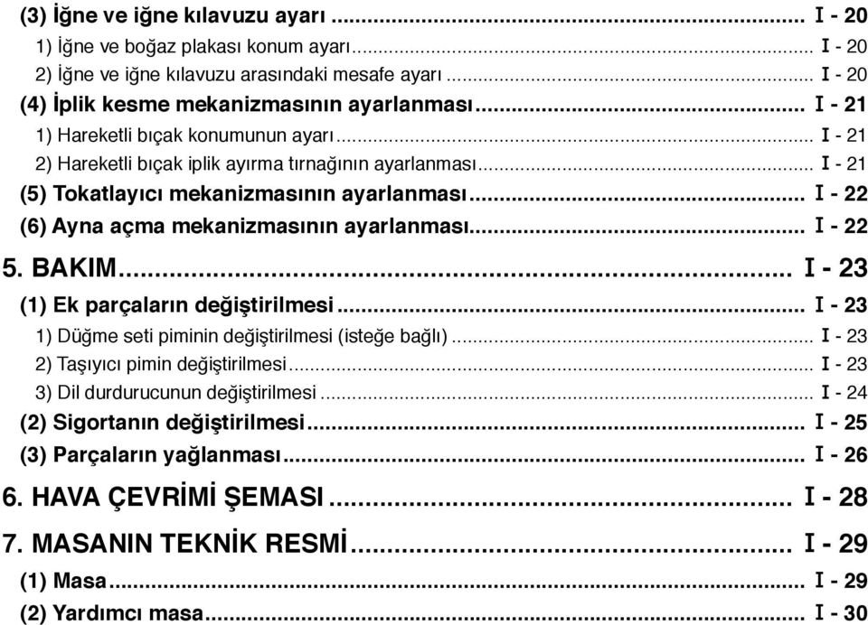 ..!- () Ayna açma mekanizmasının ayarlanması...!-. BAKIM...!- () Ek parçaların değiştirilmesi...!- ) Düğme seti piminin değiştirilmesi (isteğe bağlı).