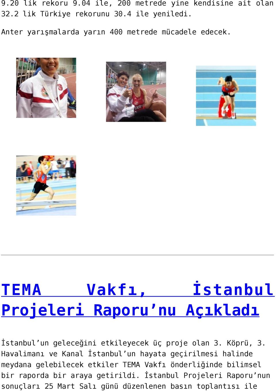 TEMA Vakfı, İstanbul Projeleri Raporu nu Açıkladı İstanbul un geleceğini etkileyecek üç proje olan 3. Köprü, 3.