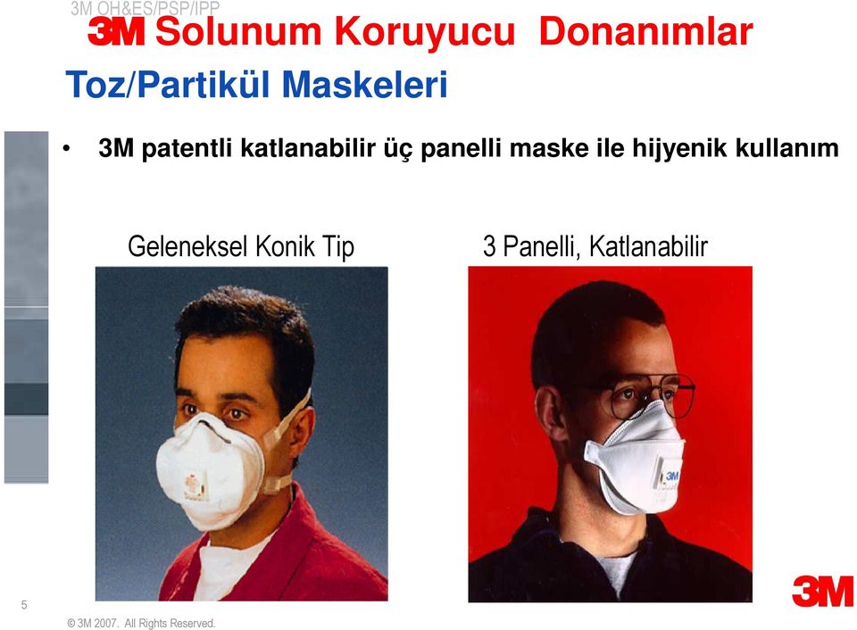 katlanabilir üç panelli maske ile