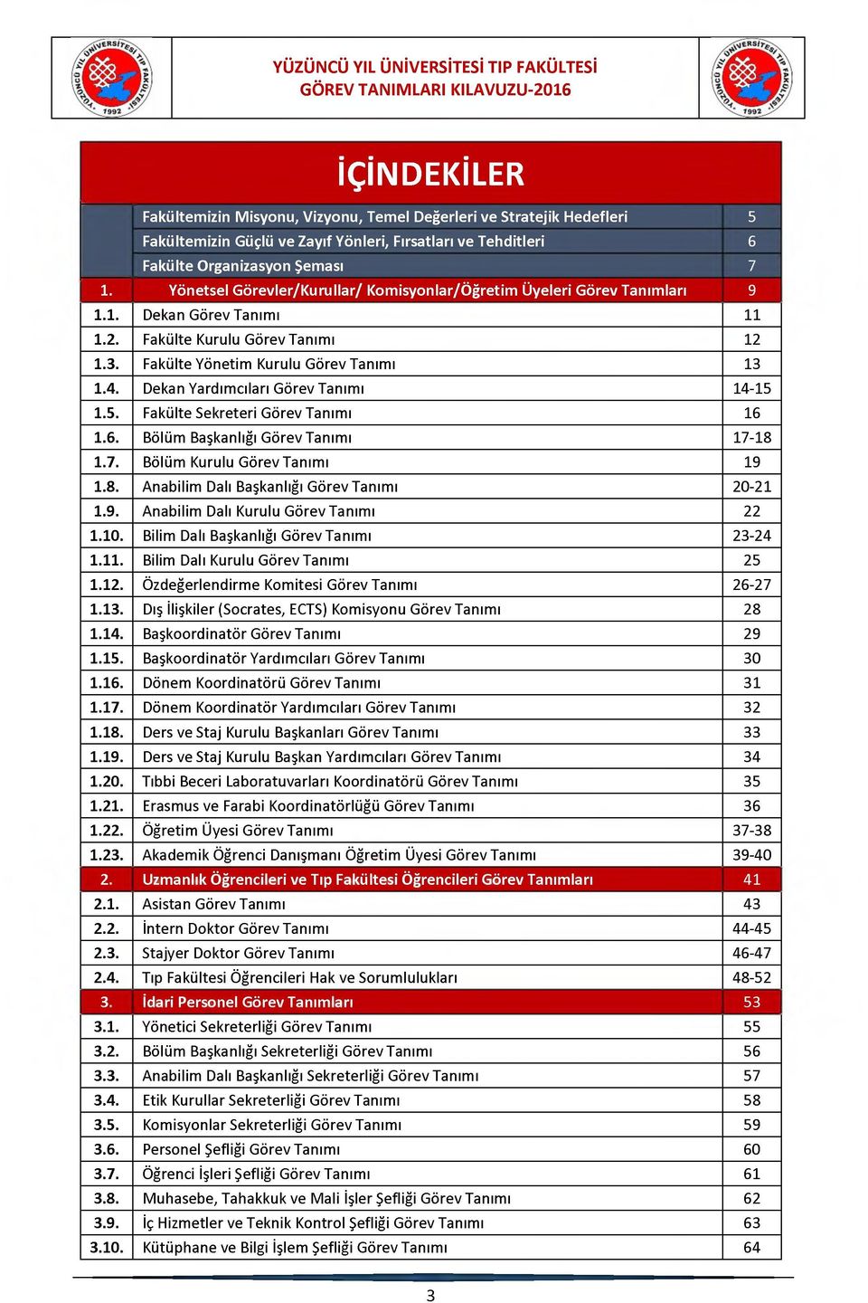 Dekan Yardımcıları Görev Tanımı 14-15 1.5. Fakülte Sekreteri Görev Tanımı 16 1.6. Bölüm Başkanlığı Görev Tanımı 17-18 1.7. Bölüm Kurulu Görev Tanımı 19 1.8. Anabilim Dalı Başkanlığı Görev Tanımı 20-21 1.