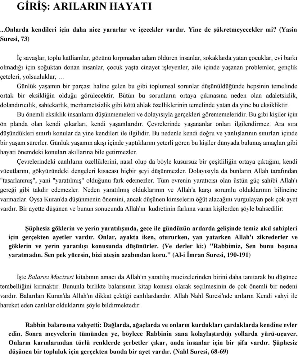 aile içinde yaşanan problemler, gençlik çeteleri, yolsuzluklar, Günlük yaşamın bir parçası haline gelen bu gibi toplumsal sorunlar düşünüldüğünde hepsinin temelinde ortak bir eksikliğin olduğu