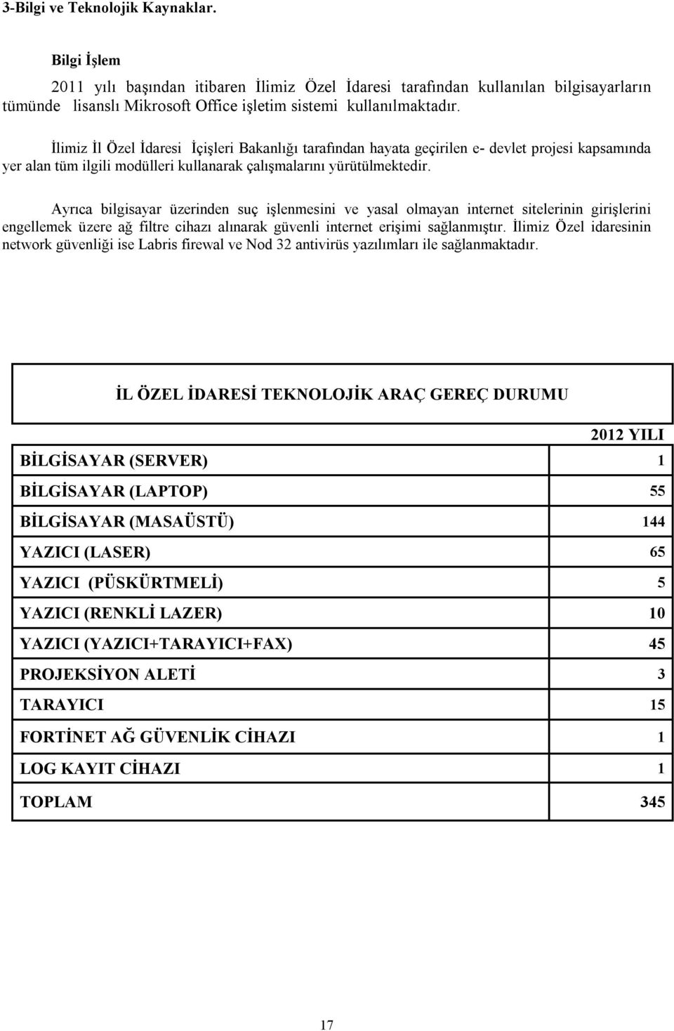 Ayrıca bilgisayar üzerinden suç işlenmesini ve yasal olmayan internet sitelerinin girişlerini engellemek üzere ağ filtre cihazı alınarak güvenli internet erişimi sağlanmıştır.