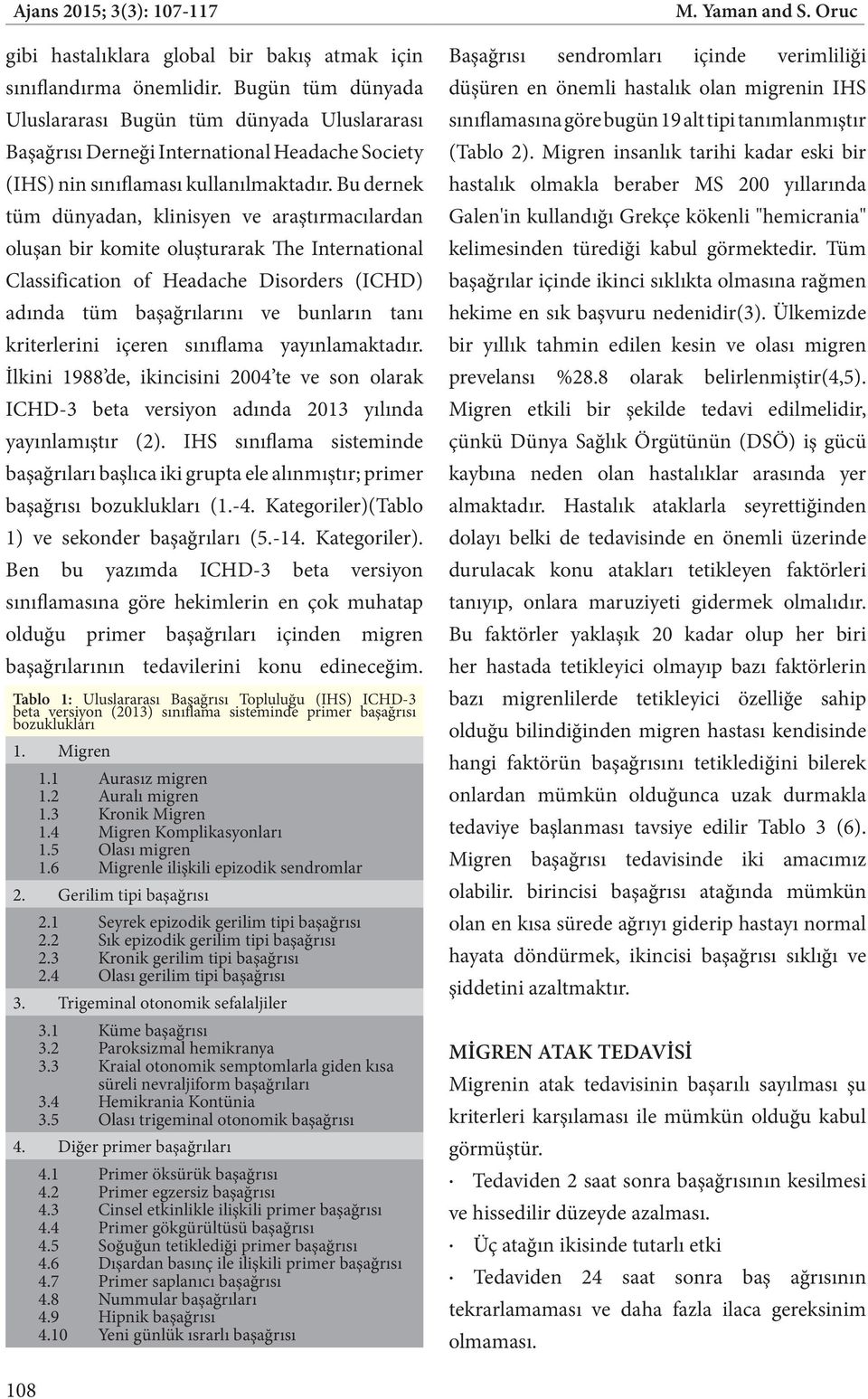 Bu dernek tüm dünyadan, klinisyen ve araştırmacılardan oluşan bir komite oluşturarak The International Classification of Headache Disorders (ICHD) adında tüm başağrılarını ve bunların tanı