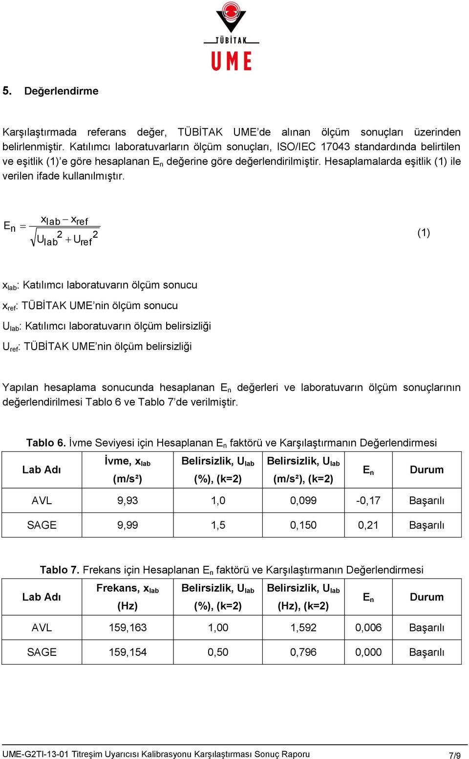 Hesaplamalarda eşitlik (1) ile verilen ifade kullanılmıştır.