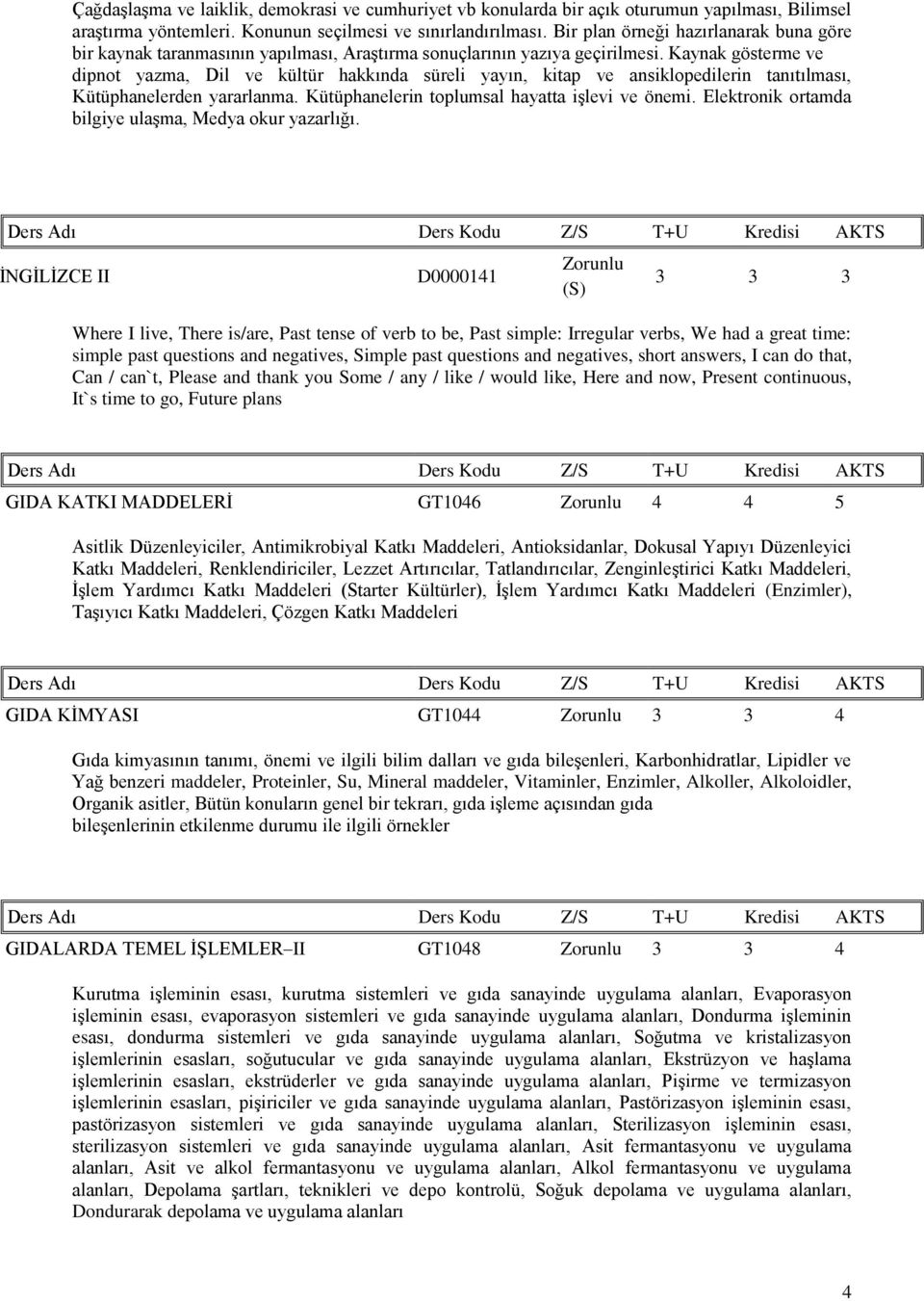 Kaynak gösterme ve dipnot yazma, Dil ve kültür hakkında süreli yayın, kitap ve ansiklopedilerin tanıtılması, Kütüphanelerden yararlanma. Kütüphanelerin toplumsal hayatta işlevi ve önemi.