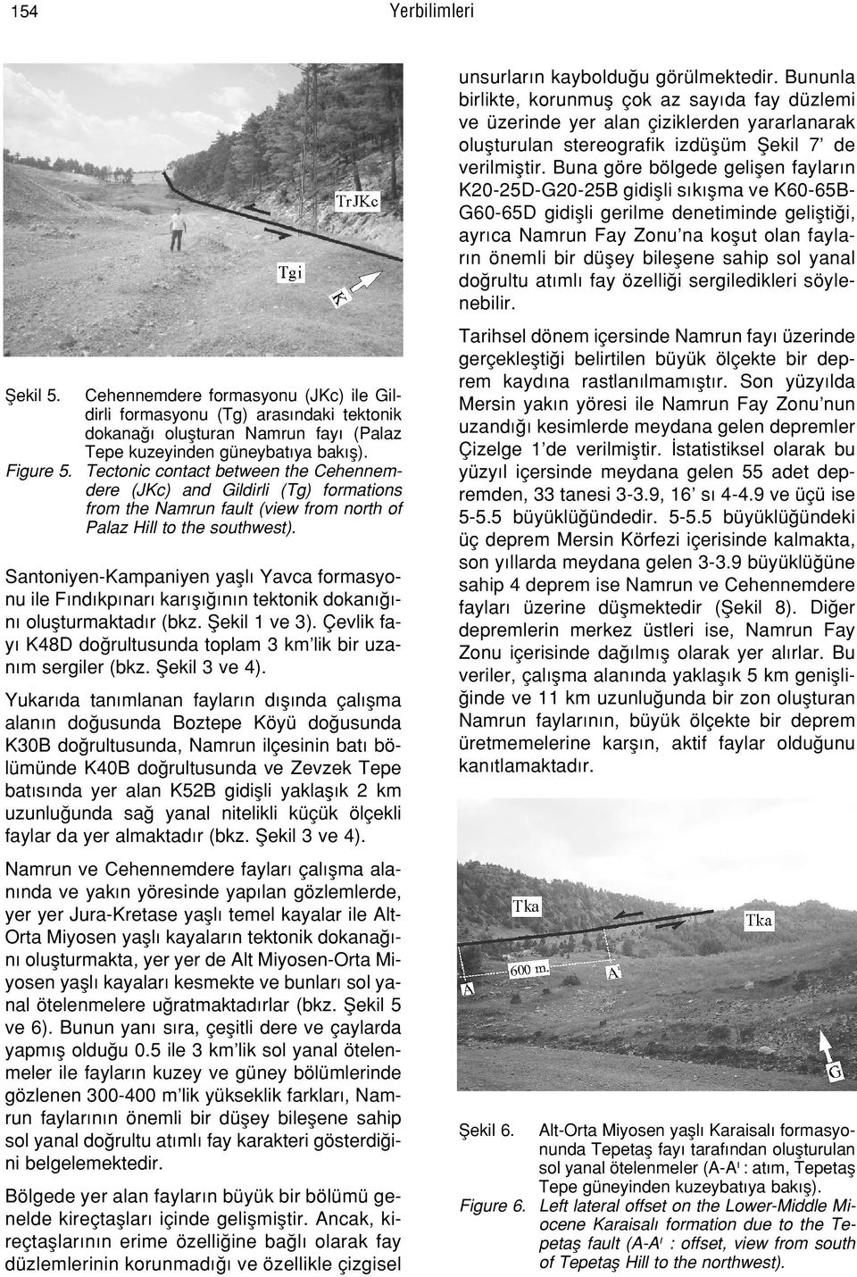 Santoniyen-Kampaniyen yafll Yavca formasyonu ile F nd kp nar kar fl n n tektonik dokan - n oluflturmaktad r (bkz. fiekil 1 ve 3).