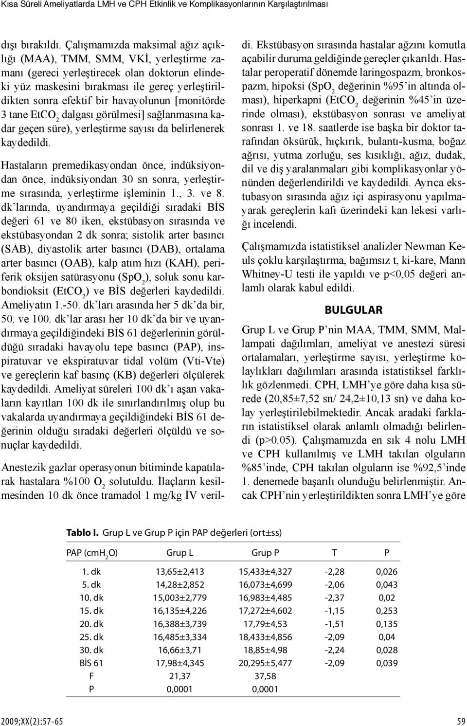 havayolunun [monitörde 3 tane EtCO 2 dalgası görülmesi] sağlanmasına kadar geçen süre), yerleştirme sayısı da belirlenerek kaydedildi.