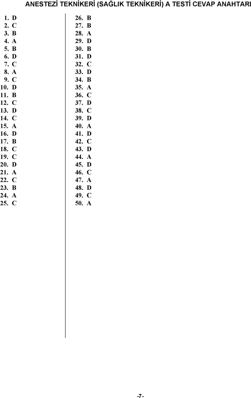 22. C 23. B 24. 25. C 26. B 27. B 28. 29. D 30. B 31. D 32. C 33. D 34. B 35. 36.