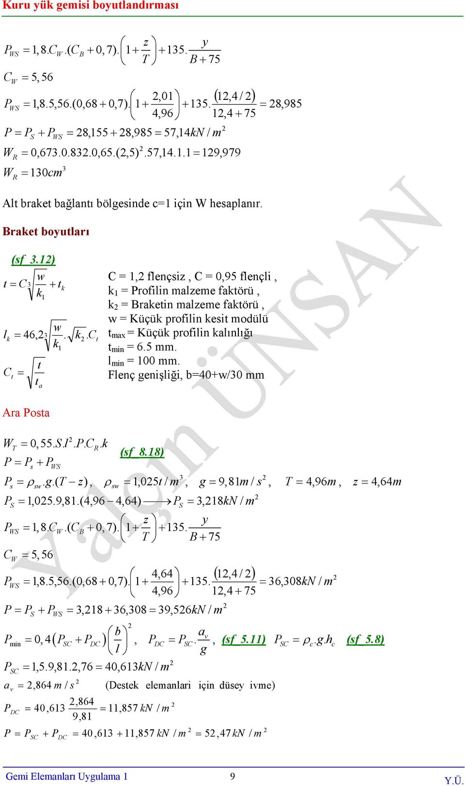 + S (_8.8)..( ) ρ g T z, ρ,05, g 9,8 m/, T 4, 96m, z 4, 64m S,05.9,8.(4,96 4,64) S,8N z y S,8. C.( C + 0,7). + + 5. T + 75 C 5,56 (,4 / ) 4,64 S,8.5,56.(0,68 + 0,7). + + 5. 6,08N 4,96,4 + 75 S + S,8 + 6,08 9,56N b 0, 4( SC + C ),.