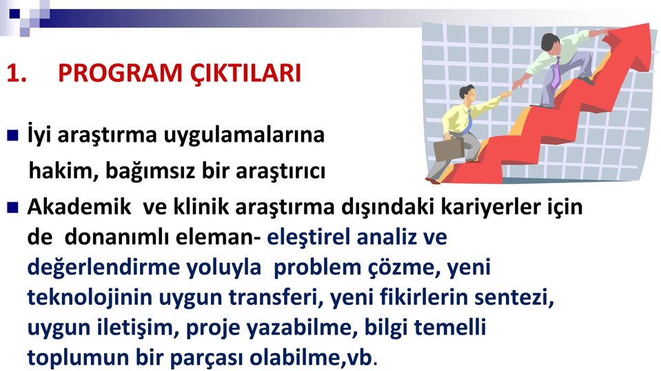 analiz ve değerlendirme yoluyla problem çözme, yeni teknolojinin uygun transferi, yeni