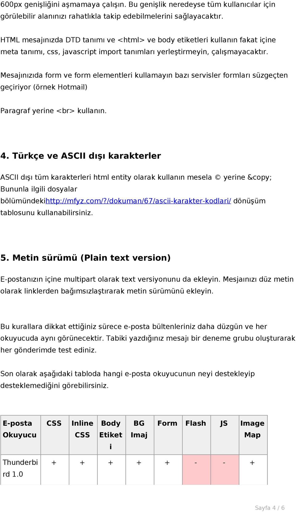 Mesajınızıda form ve form elementleri kullamayın bazı servisler formları süzgeçten geçiriyor (örnek Hotmail) Paragraf yerine <br> kullanın. 4.