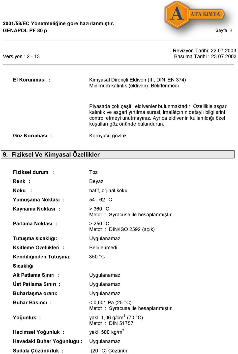 Göz Koruması : Koruyucu gözlük 9.