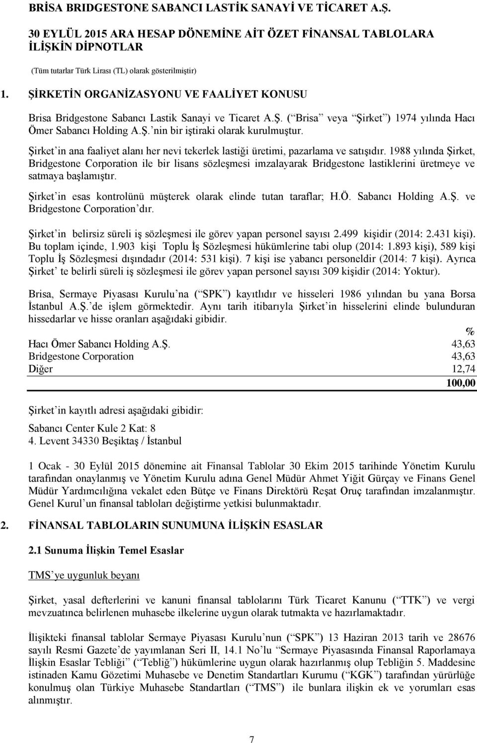 1988 yılında Şirket, Bridgestone Corporation ile bir lisans sözleşmesi imzalayarak Bridgestone lastiklerini üretmeye ve satmaya başlamıştır.